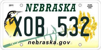 NE license plate XOB532