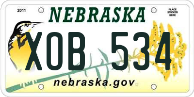 NE license plate XOB534
