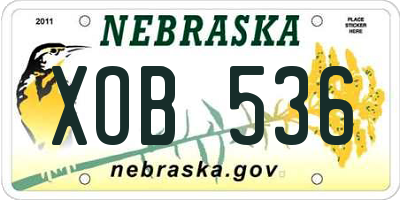 NE license plate XOB536
