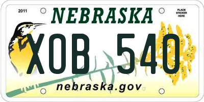NE license plate XOB540