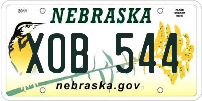 NE license plate XOB544