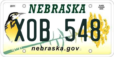 NE license plate XOB548
