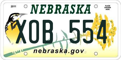 NE license plate XOB554