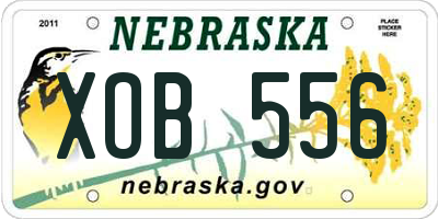 NE license plate XOB556