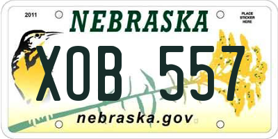 NE license plate XOB557