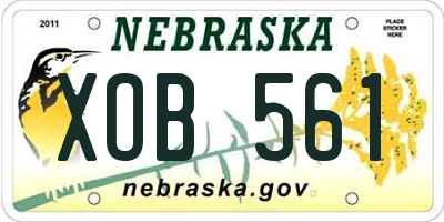 NE license plate XOB561