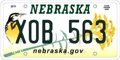 NE license plate XOB563