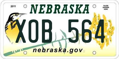 NE license plate XOB564