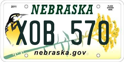 NE license plate XOB570