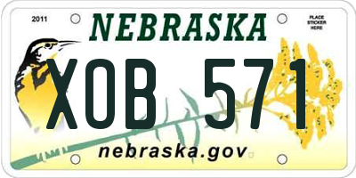 NE license plate XOB571