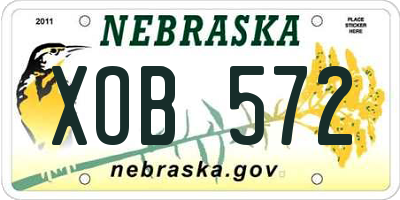 NE license plate XOB572