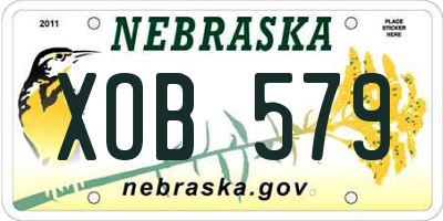 NE license plate XOB579