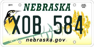 NE license plate XOB584