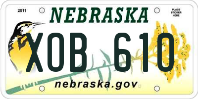 NE license plate XOB610