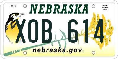 NE license plate XOB614