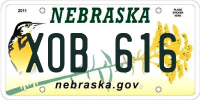 NE license plate XOB616