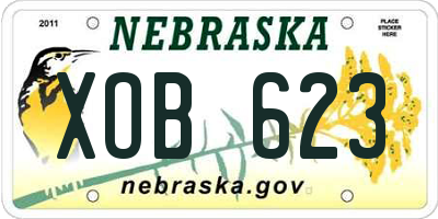 NE license plate XOB623