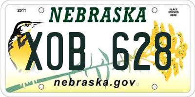 NE license plate XOB628