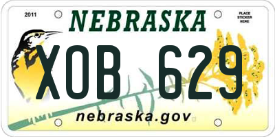 NE license plate XOB629