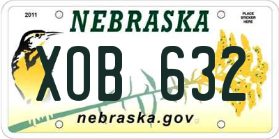 NE license plate XOB632