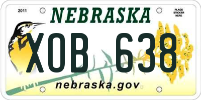 NE license plate XOB638