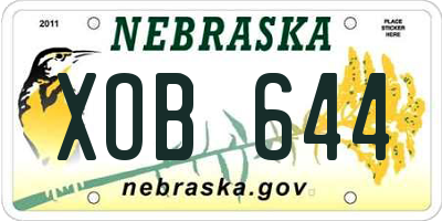 NE license plate XOB644