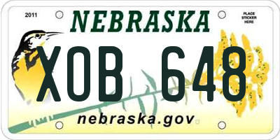 NE license plate XOB648