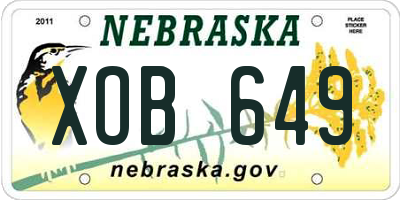 NE license plate XOB649