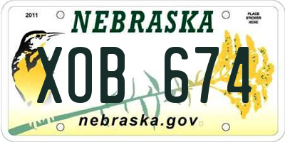 NE license plate XOB674