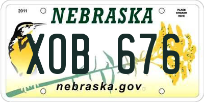 NE license plate XOB676