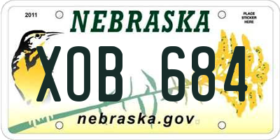NE license plate XOB684