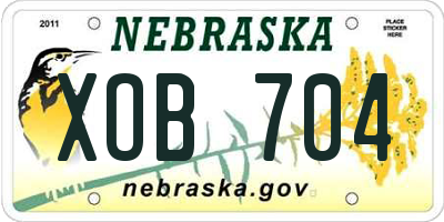 NE license plate XOB704