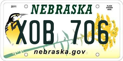 NE license plate XOB706