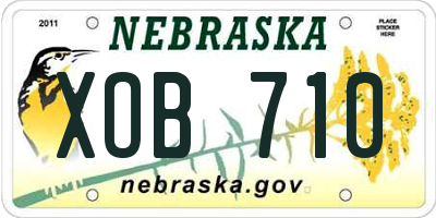 NE license plate XOB710