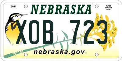 NE license plate XOB723