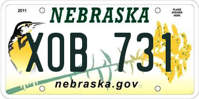 NE license plate XOB731