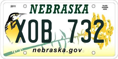 NE license plate XOB732