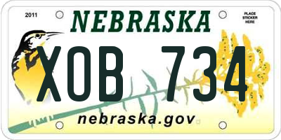 NE license plate XOB734