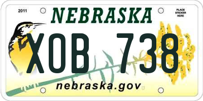 NE license plate XOB738