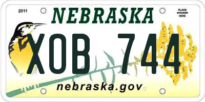 NE license plate XOB744