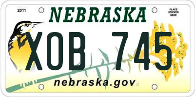 NE license plate XOB745