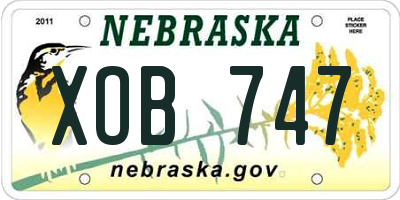 NE license plate XOB747