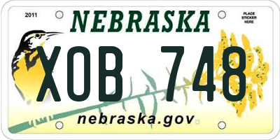 NE license plate XOB748