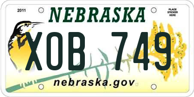 NE license plate XOB749