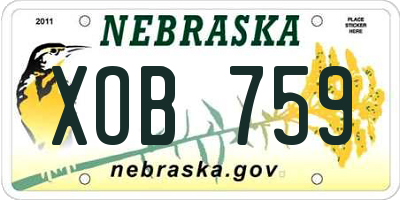 NE license plate XOB759