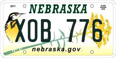 NE license plate XOB776