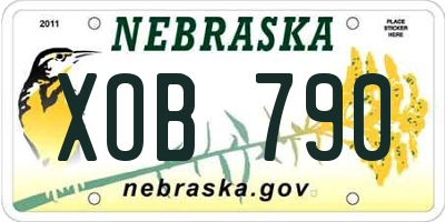 NE license plate XOB790