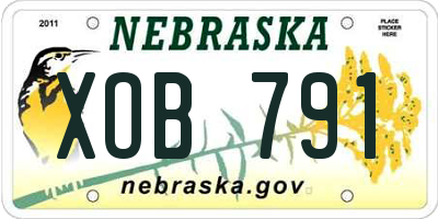 NE license plate XOB791