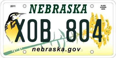 NE license plate XOB804