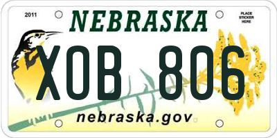 NE license plate XOB806